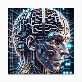 Cyborg Head 24 Canvas Print