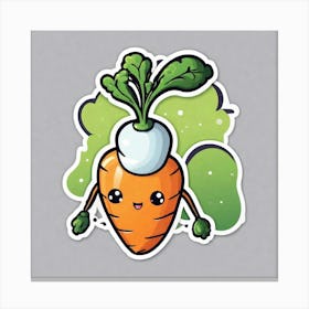 Carrot Sticker 3 Canvas Print