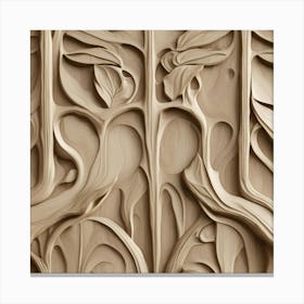 Carved Wood Wall Panels Canvas Print