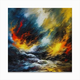 Fire In The Sea Canvas Print
