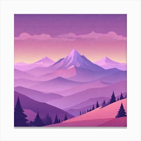 Misty mountains background in purple tone 51 Canvas Print