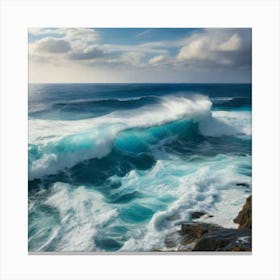 Ocean Waves Crashing 1 Canvas Print