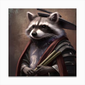 Japanese Raccoon 4 Canvas Print