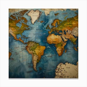 World Map 38 Canvas Print