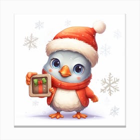 Santa Penguin Canvas Print