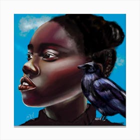 Fly Away Girl Square Canvas Print