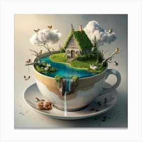 House In A Cup 9 Canvas Print