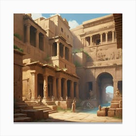 Egyptian City Art Print Canvas Print