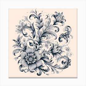 Ornate Floral Design 15 Canvas Print