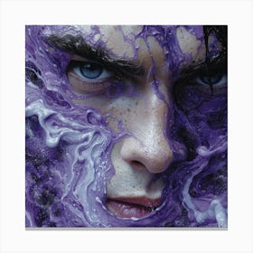 Man Covered In Purple Paint Canvas Print