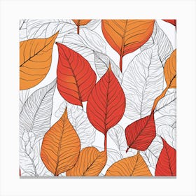 Autumn Leaves Seamless Pattern 1 Canvas Print