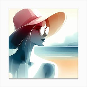 Woman In A Hat 13 Canvas Print