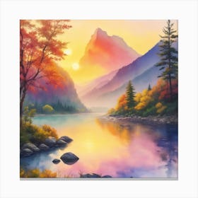 Sunset In The Mountains 1 Canvas Print