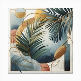 Scandinavian style, palm leaf, Abstract 4 Canvas Print