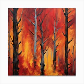 Fire In The Forest 11 Canvas Print