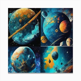 Planets In Space Canvas Print