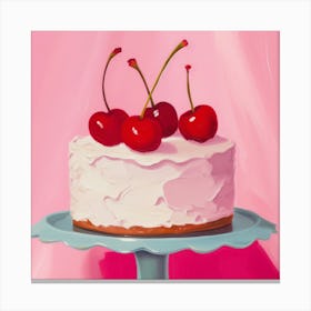 pinke Kirschtorte Malerei Canvas Print