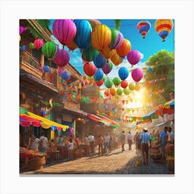 Chinese Market Canvas Print