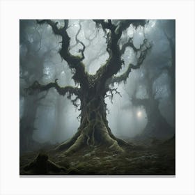 Tree In The Fog Art print Canvas Print