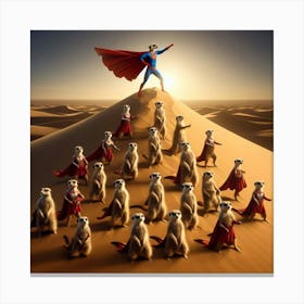 Superman In The Desert Canvas Print