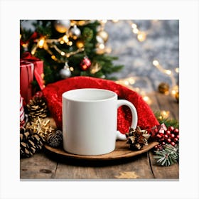 Christmas Background Blank White Mug Mockup Canvas Print