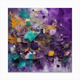 Abstract Painting, Made With Various Items, In The Style Of Collaged, Constructions, Color Splash, M (6) Canvas Print