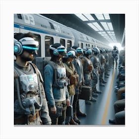 Futuristic Train Scene Canvas Print