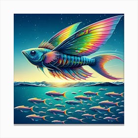 A Image Of A Flying Fish Canvas Print