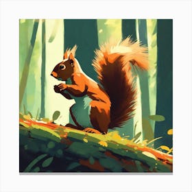 Squirrel In The Woods 34 Canvas Print