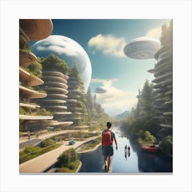 Futuristic Cityscape 224 Canvas Print
