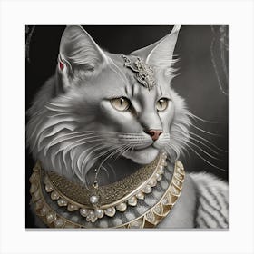 Firefly A Beautiful, Cool, Handsome Silver And Cream Majestic Masculine Main Cat Blended With A Japa (4) Canvas Print