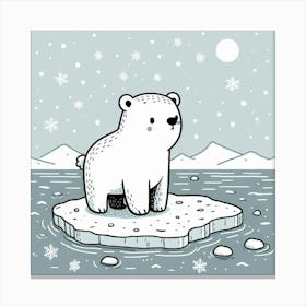 Line Art polar bear 2 Canvas Print