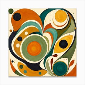 Abstract Painting, Floral Pattern, Abstract Piece With Organic Shapes And Earthy Colors art print Canvas Print