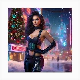 Cyberpunk Christmas 3 Canvas Print