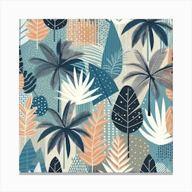 Scandinavian style, Summer tropical pattern with palm trees 3 Canvas Print