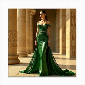 Emerald Evening Gown Canvas Print