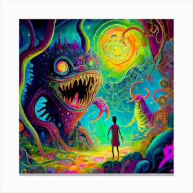 Psychedelic Monsters 1 Canvas Print