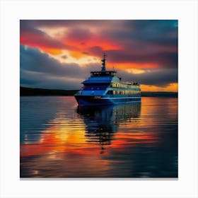 Sunset Cruise Ship 36 Canvas Print