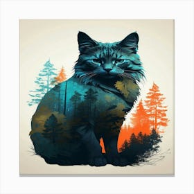 Cat In The Forest Canvas Print