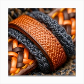 Close Up Of A Leather Bracelet Canvas Print