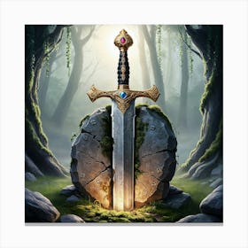 Sword In Stone Canvas Print