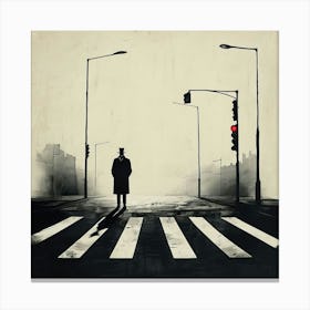 Man Crossing The Street Canvas Print