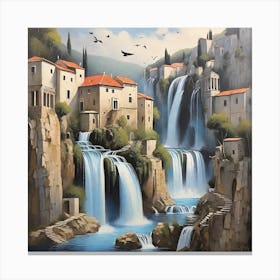 Waterfalls In Croatia Canvas Print