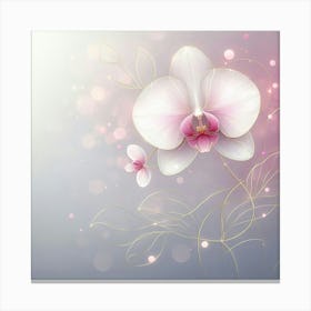 Orchid Flower On A Gray Background Canvas Print