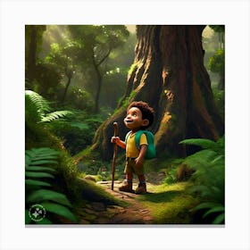 boy in the jungle Canvas Print