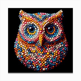 Owl Made Of Beads Canvas Print