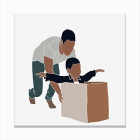 Father And Son In A Box Father's Day Canvas Print