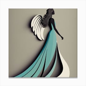 Angel In Blue Dress 1 Canvas Print