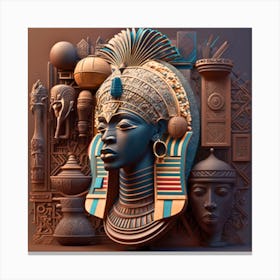 Egyptian art Head Canvas Print