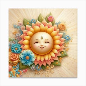 Happy Sun Art Canvas Print